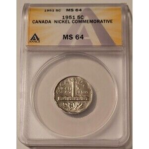 Canada George VI 1951 5 Cents Commemorative MS64 ANACS